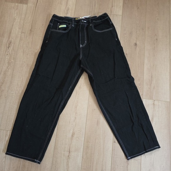 Empyre Other - Empyre Mens Black Relaxed Baggy Black Jeans Size 34 RN#116442